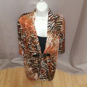 Notations Leopard Print dual 3/4 Shirt size 2X